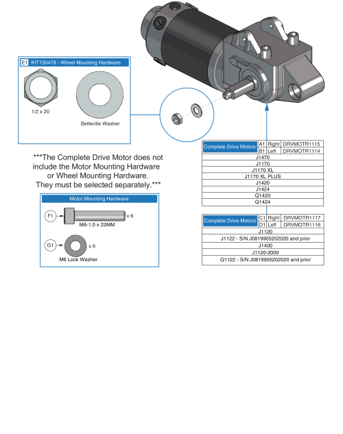 E675 High Speed, Motor Assembly, Jazzy 1170 Series parts diagram