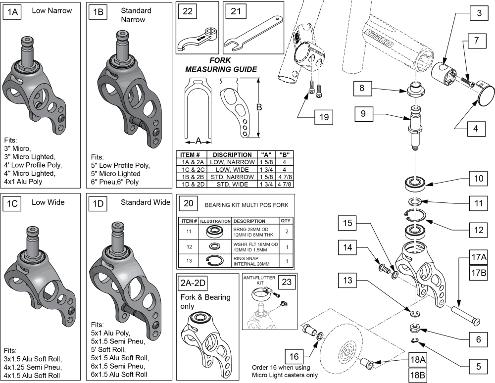 Multiple Position Fork parts diagram