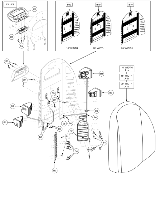 Synergy Shape Back, Low Back Assembly, 14