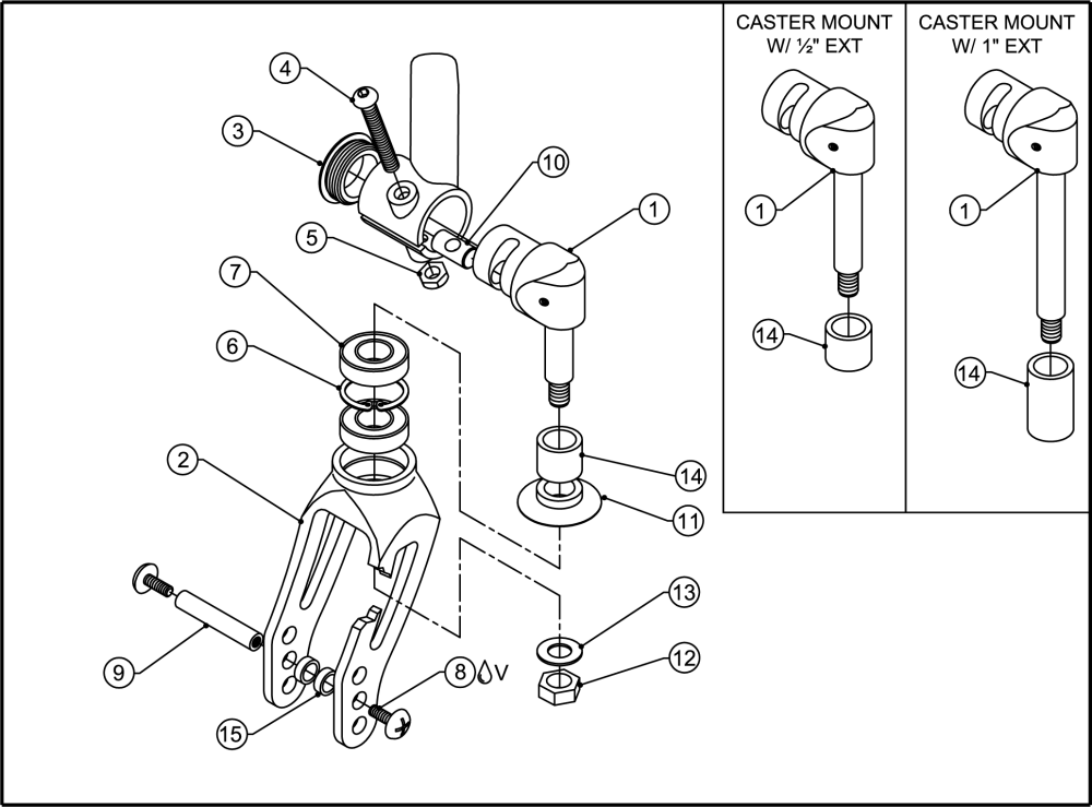 Wide Bearing Fork Assembly parts diagram