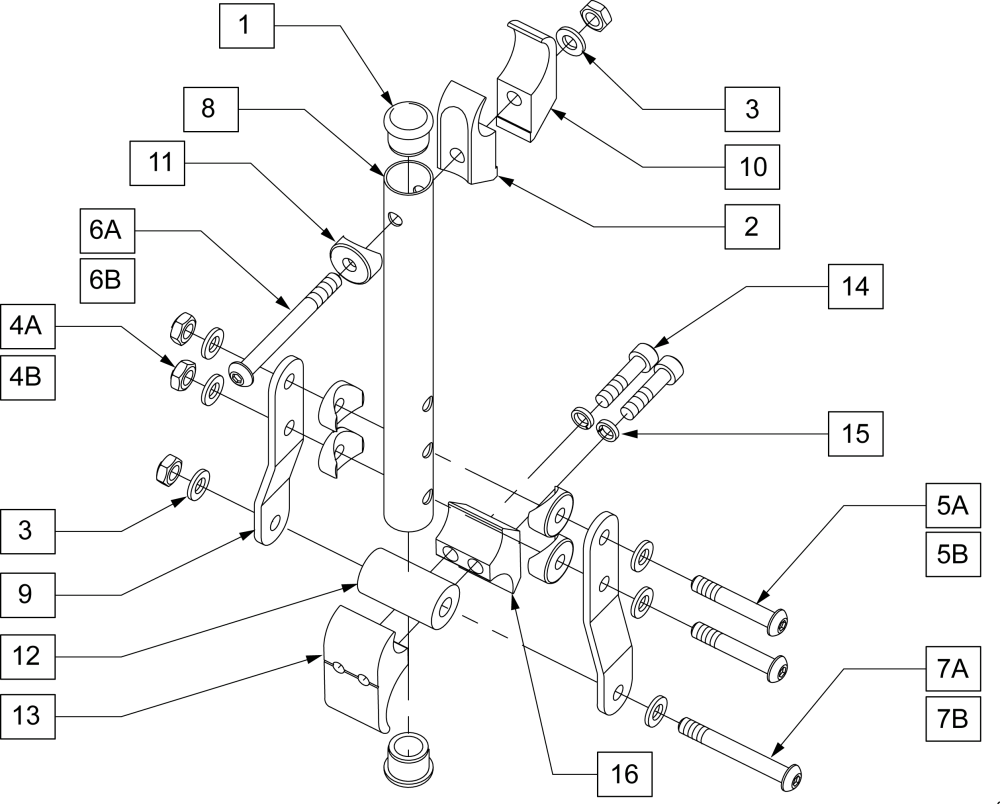 Dual Anti Tip Fifth Wheel Support parts diagram