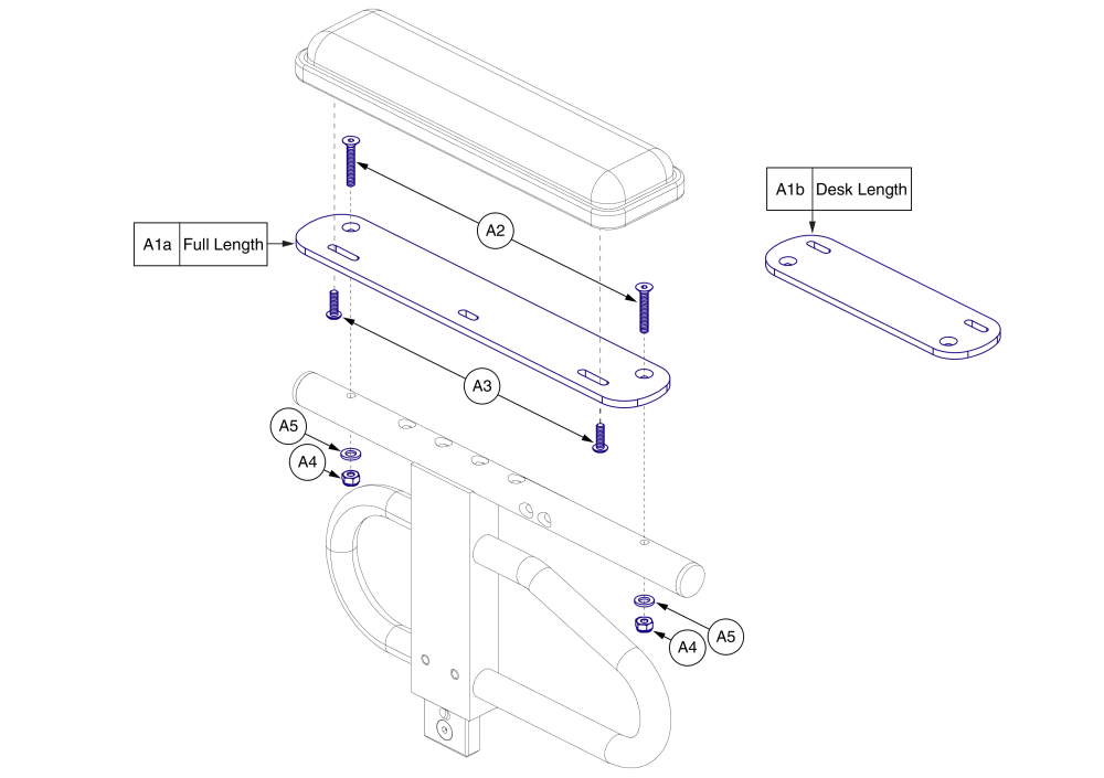 Gel Armpad Tubular Mounting Assy parts diagram