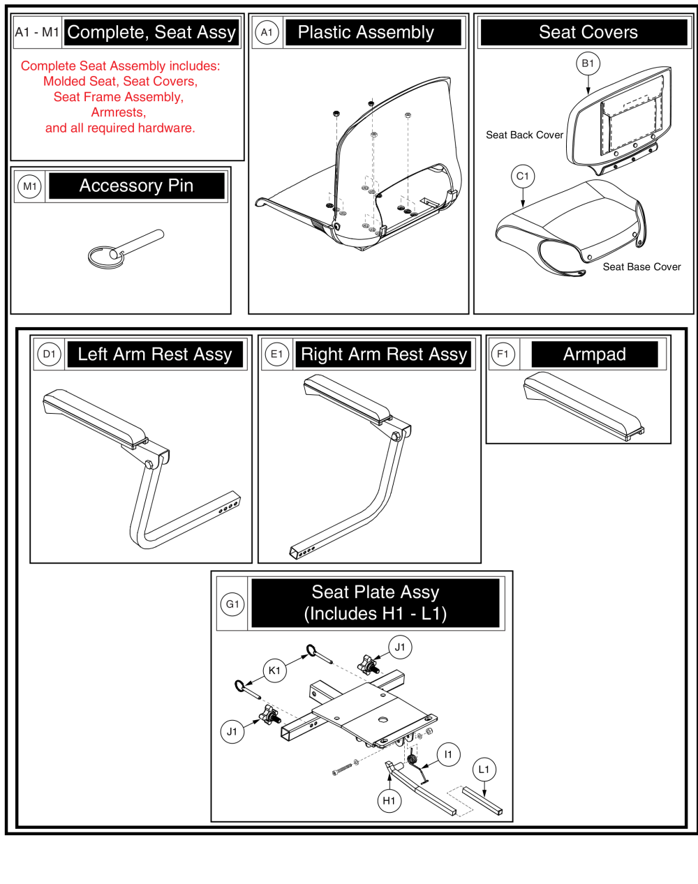 Seat Assy, Molded Plastic, 17