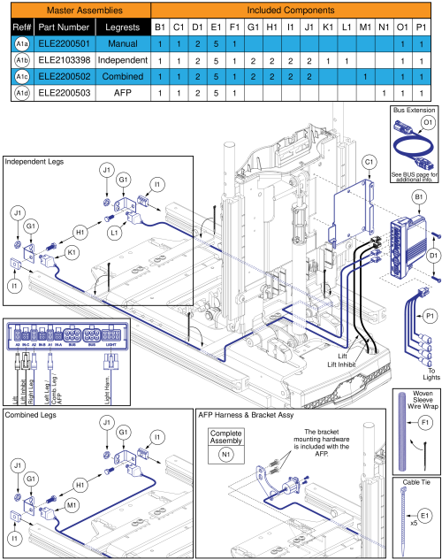 Ql3 Am3l, Tb3 Lift (r44 Rival) parts diagram