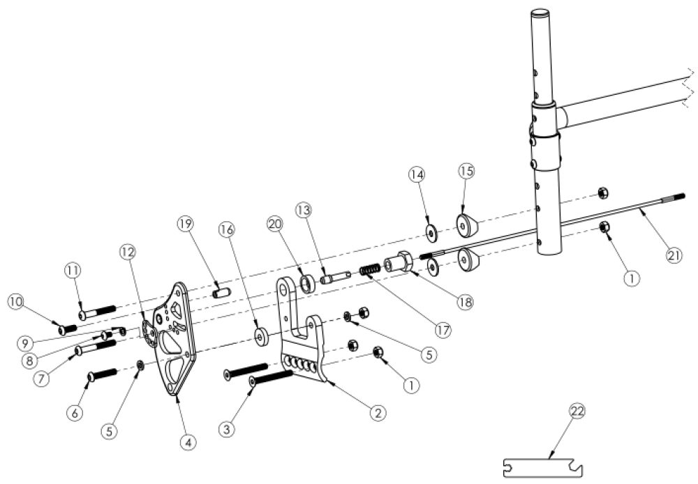 Rogue Xp Standard Backrest Mount parts diagram