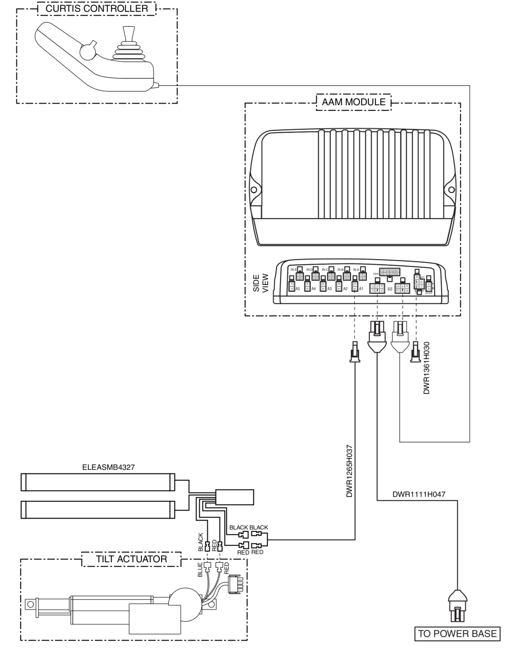 Electrical Diagram - Tilt Thru Joystick, Curtis parts diagram