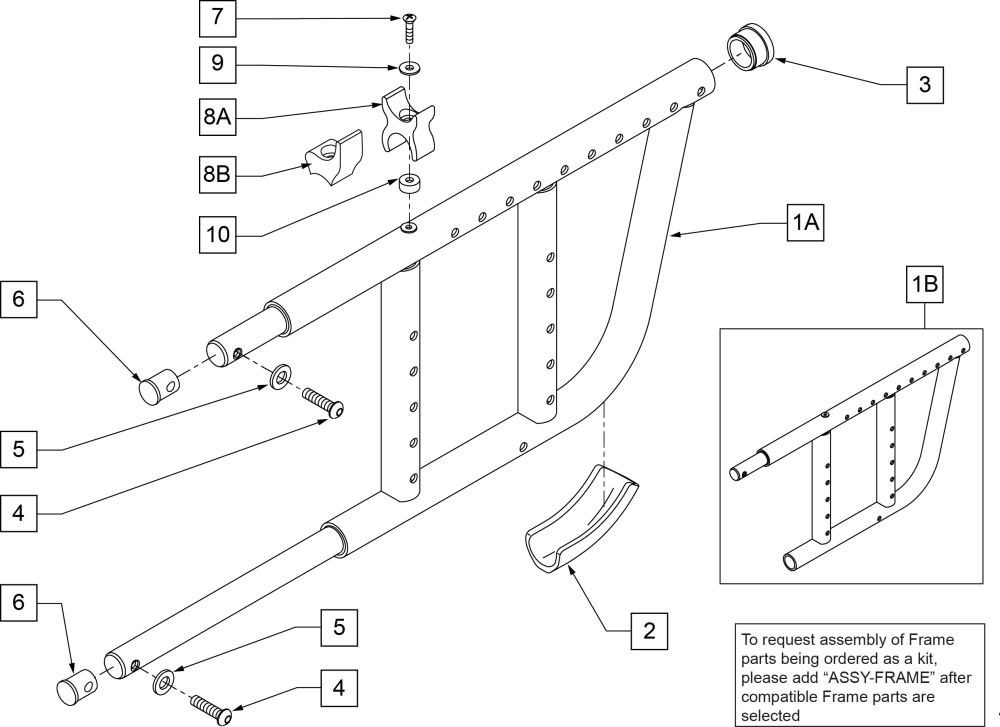 D.a.b.(depth Adj Back) Frame parts diagram