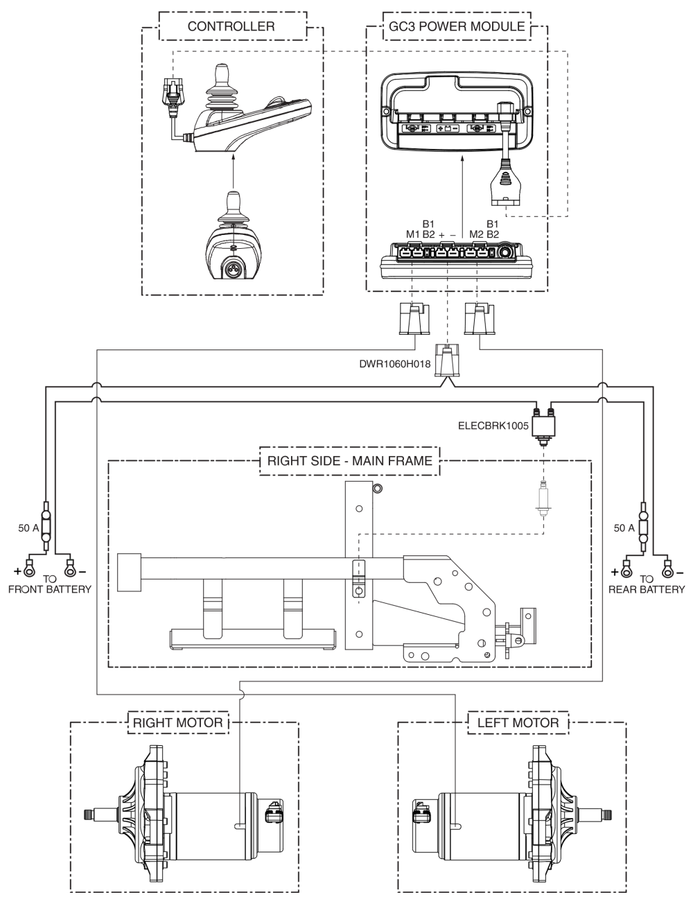 Electrical System Diagram, Jazzy Elite 6 parts diagram