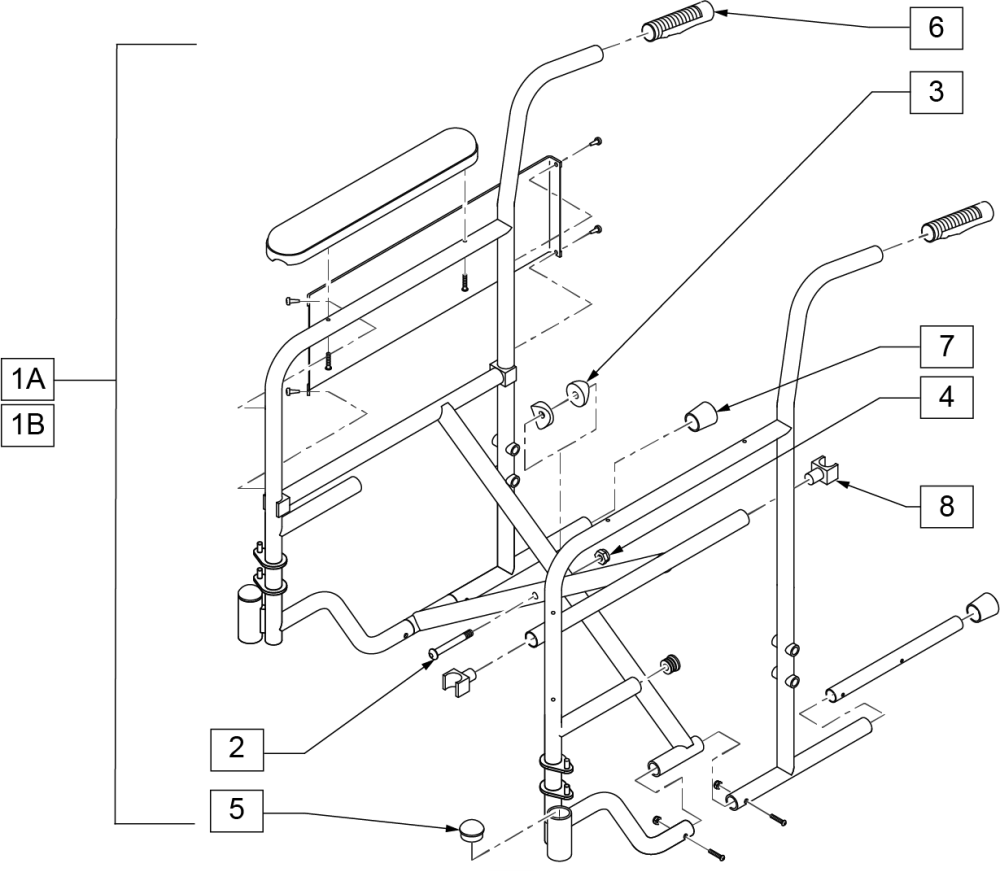 2000 Frame (fixed Armrest) parts diagram