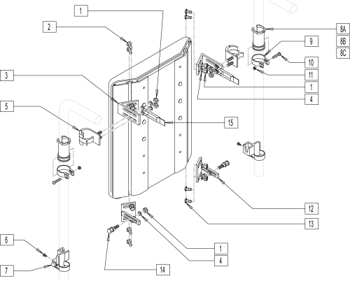 Adjustable Quick-mount Back Hardware parts diagram