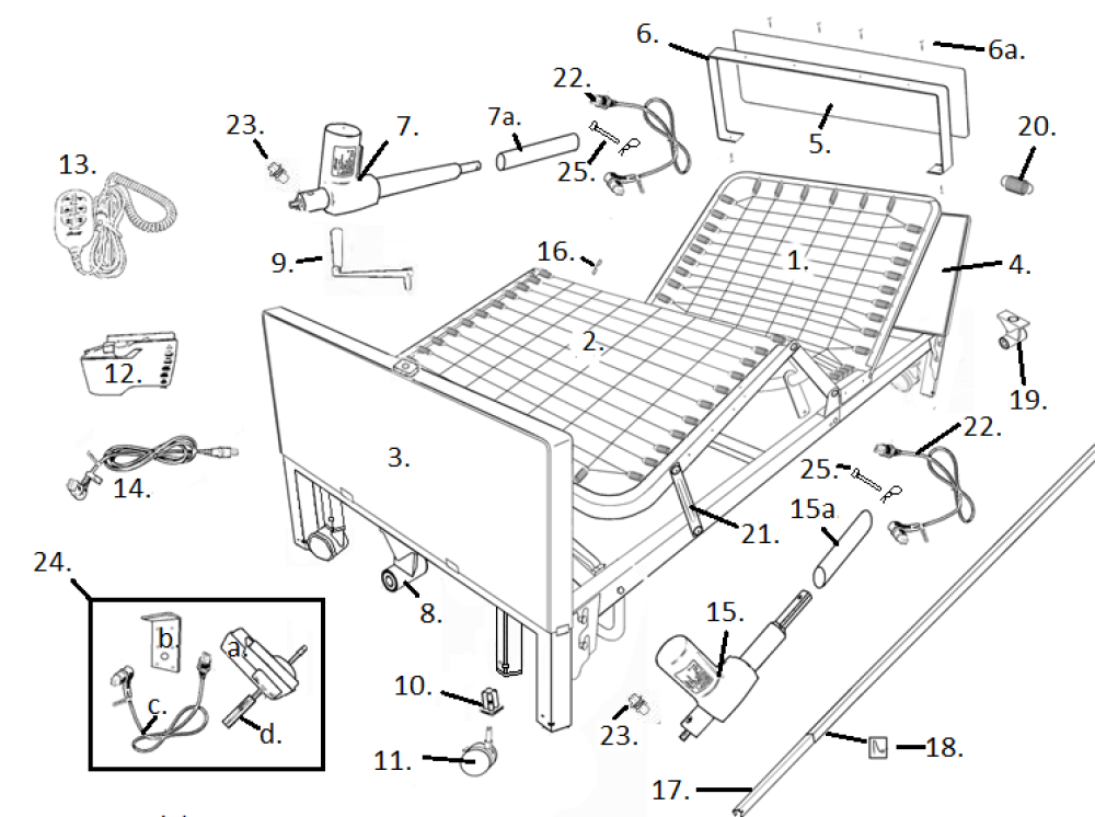 Hospital Bed Parts Diagram