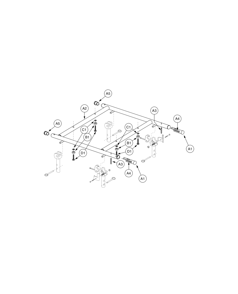 H - Frames - Recliner Seats - H-frame Plunger W/hardware 16 - 18w parts diagram