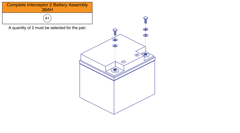 38ah Battery Assembly, Interceptor 2 parts diagram