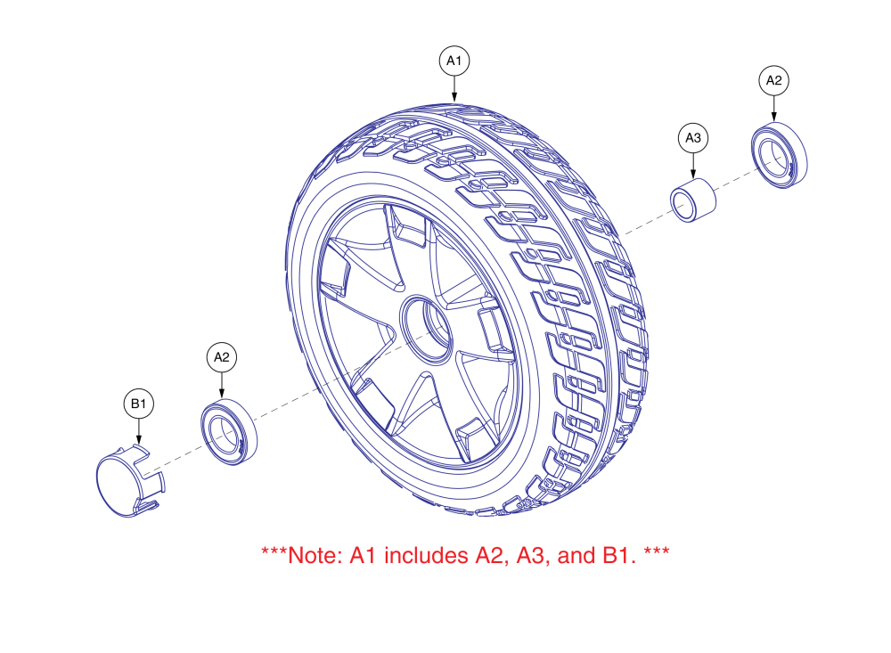 Front Wheel Assy parts diagram