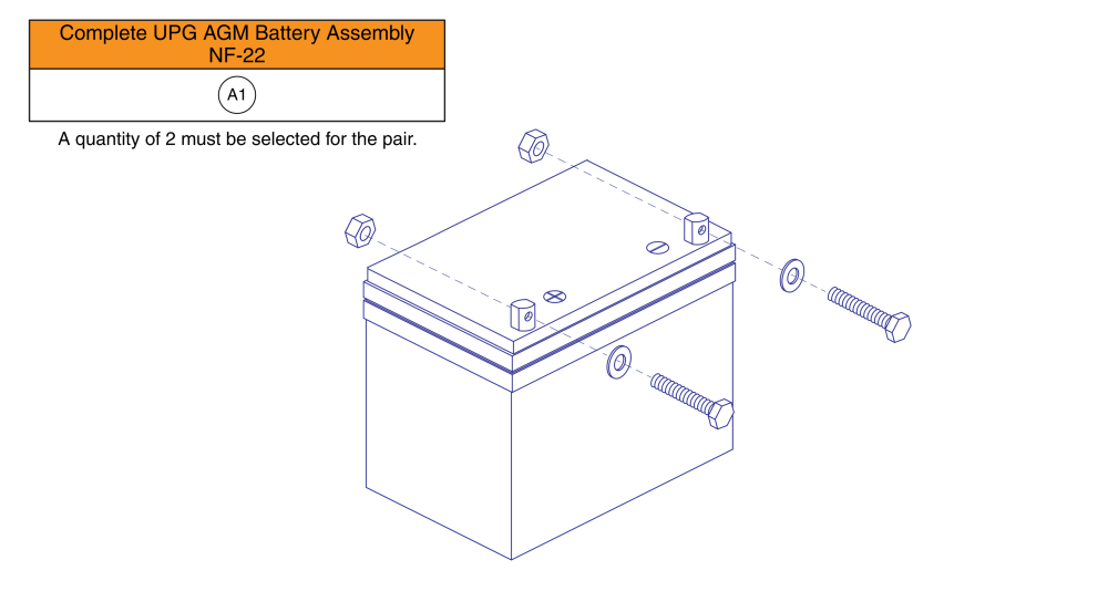 Universal, Nf-22, Agm, Battery Assy parts diagram