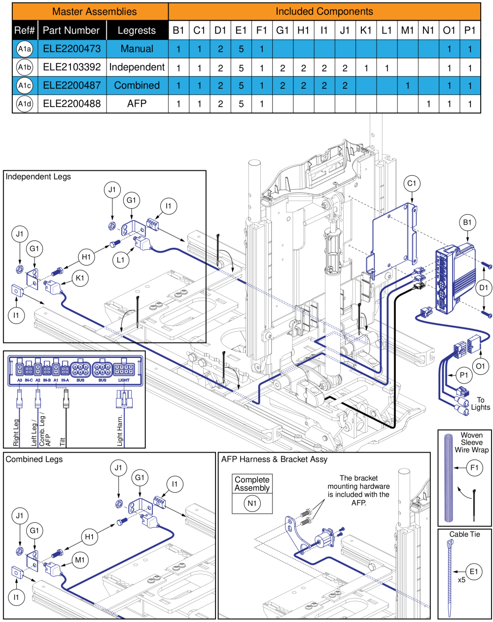 Ql3 Am3l, Tb3 Tilt (stretto W/ Front Seat And Rear Door Lights) parts diagram