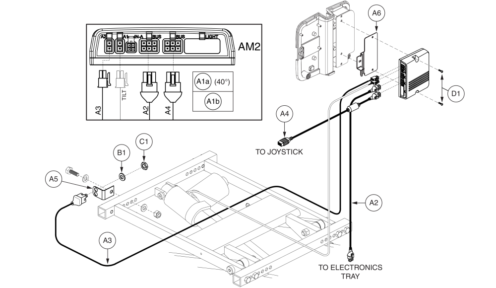 Ne+/q-logic (am2) Tilt Thru Joystick W/ Afp, Bariatric Tilt parts diagram