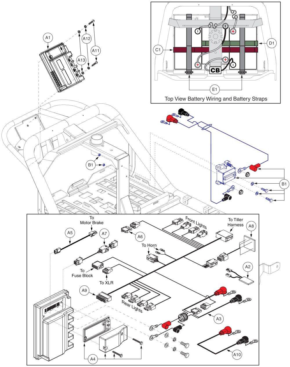 Controller & Rear Electronics, Pursuit Sport - Mv714 parts diagram