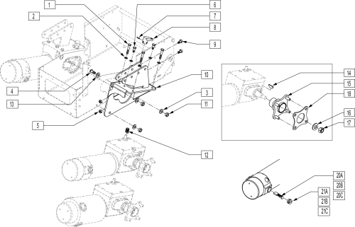 Motor Assembly Before S/n P2xa-025000 parts diagram