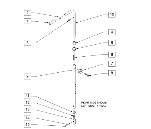 Swing-away Adjustable Stroller Handle parts diagram