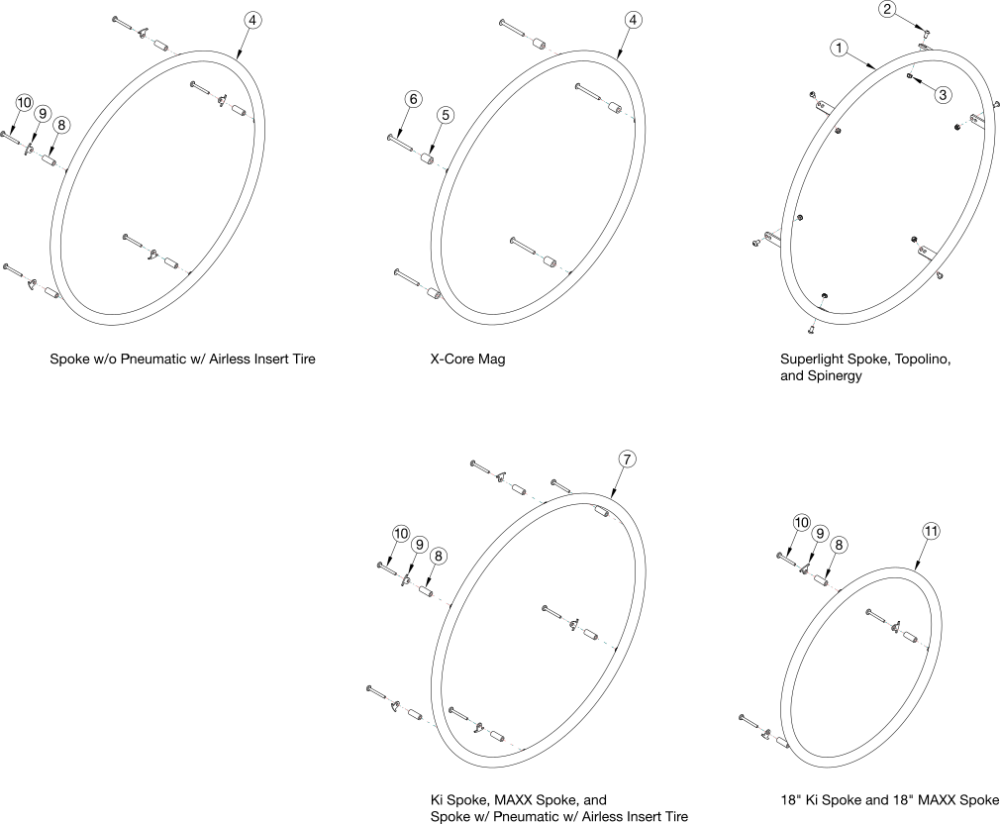 Catalyst E Handrims - Plastic Coated parts diagram