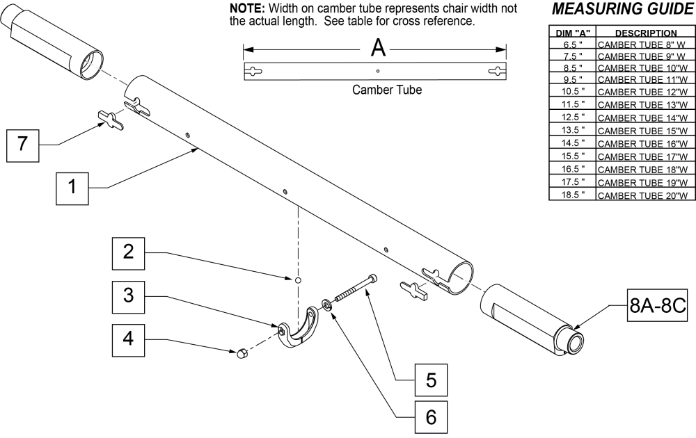 5r Camber Tube Assm parts diagram