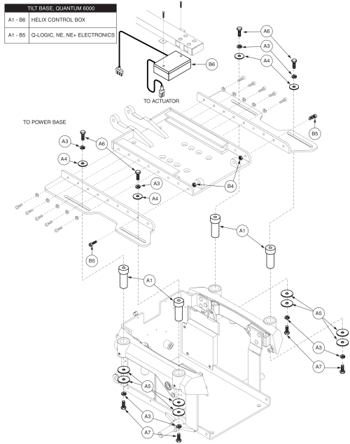 Seat Towers For Quantum6000, Pediatric Tilt parts diagram