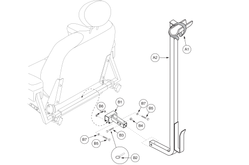 Walker Holder - 115° Ltd. Recline Captain's Seat parts diagram