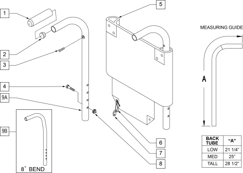 7/8 Push Handle Backrest parts diagram