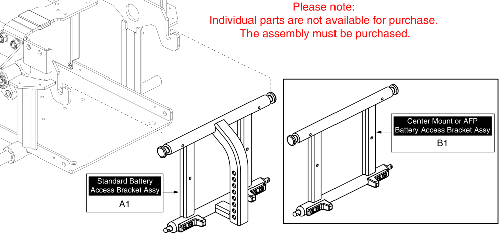 Battery Access Brackets, Edge Z / Edge Hd / Q6 Ultra parts diagram