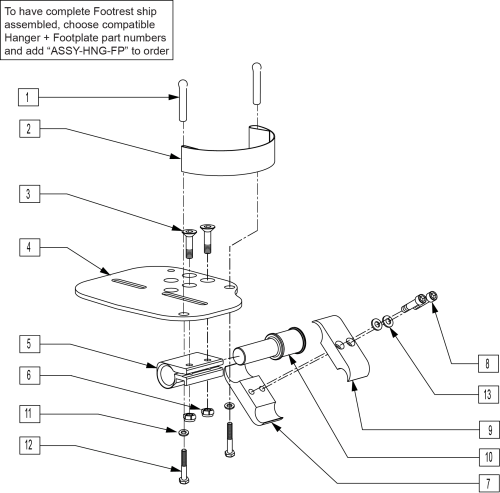 Multi-position Power Lift Off Elr/alr Footplate parts diagram