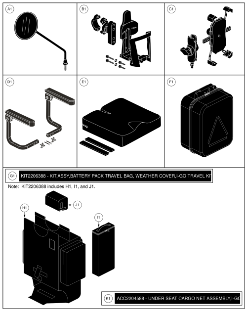 I-go Accessories parts diagram