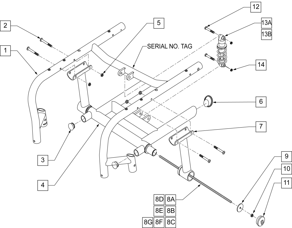 Xtr Suspension Frame parts diagram