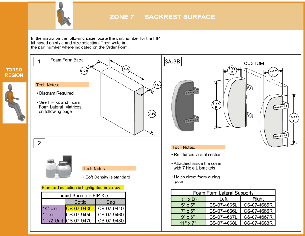 Cs-07-back Step 1 Fip/ Foam Form Lateral Selection parts diagram