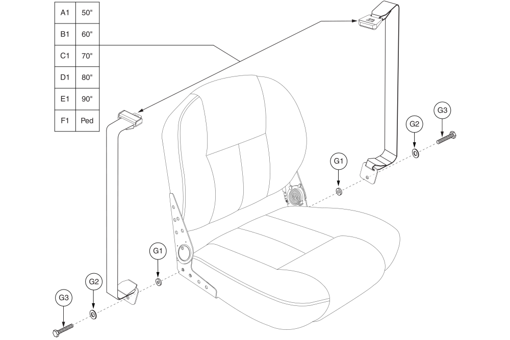 Lap Belt Assembly - Pinchless Hinge parts diagram