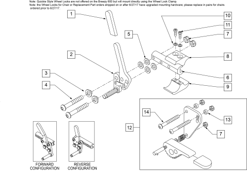Wheel Lock Push To Lock (quickie Style) parts diagram