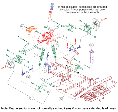 Main Frame Assembly - Complete Dual A - Arm parts diagram