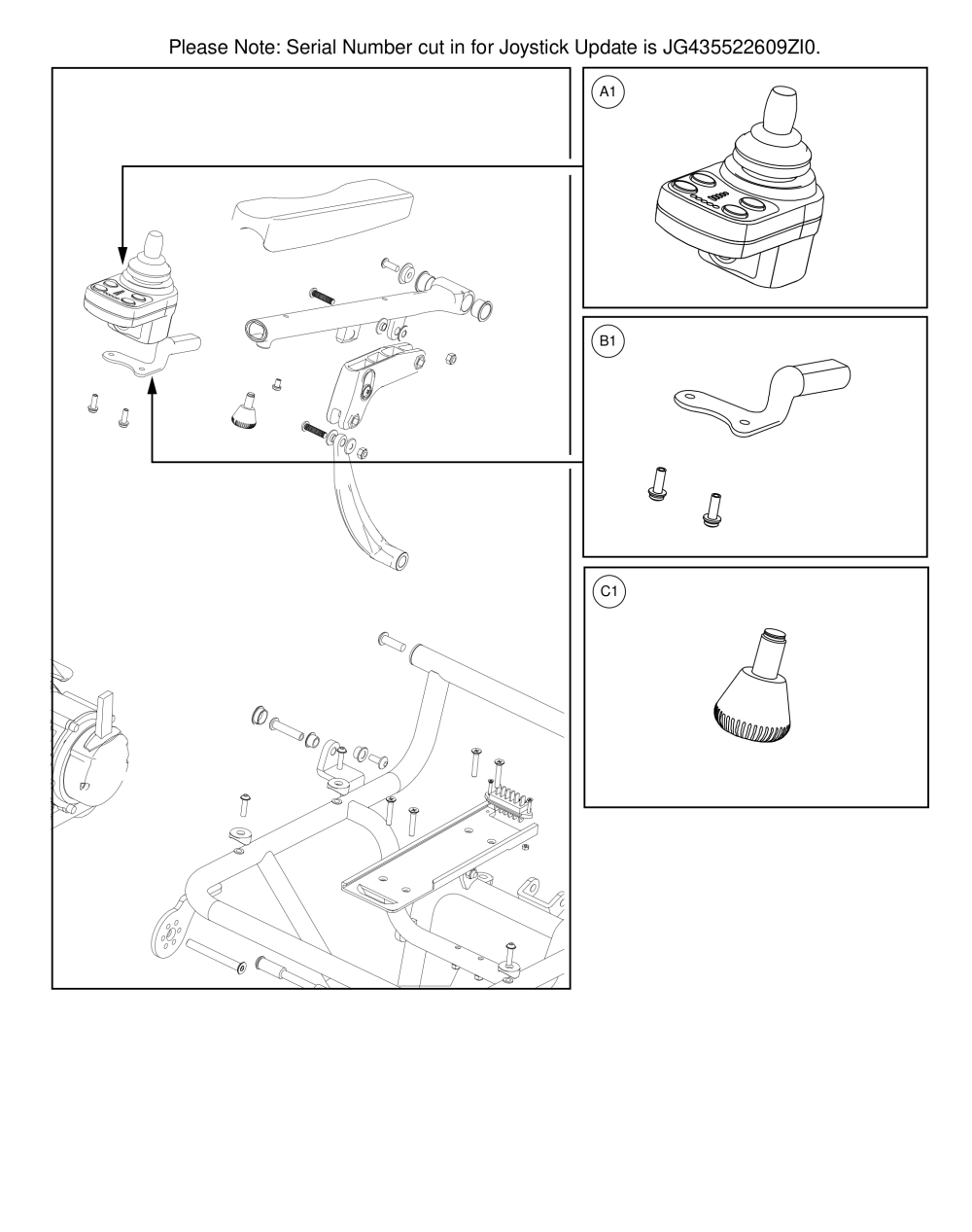 Jazzy® Carbon, Joystick Assy. parts diagram