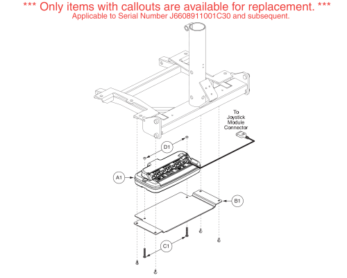 Gc3 Power Module W/ Mounting Hardware.  (s/n J6608911001c30 And Sub.) Go-chair / Z-chair parts diagram