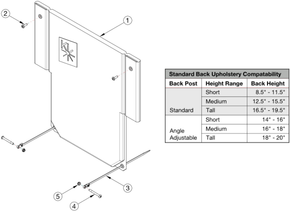 Catalyst Standard Back Upholstery parts diagram