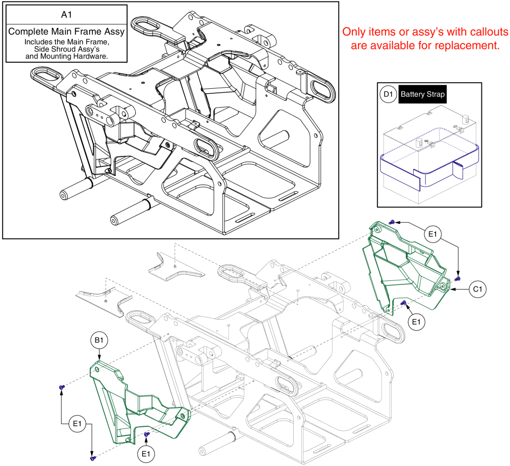 Main Frame Assembly, 4front parts diagram