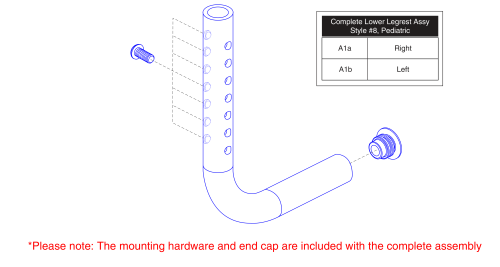 Pediatric Lower Extensions - Style #8 Swing-away parts diagram