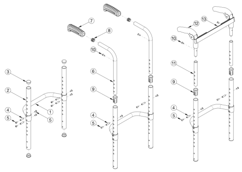 Clik / Rogue Xp Fixed Height Back Post parts diagram