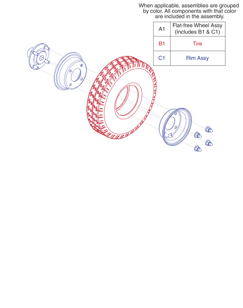 Z11 Flat-free Drive Wheel Assy - Tire, Rim parts diagram