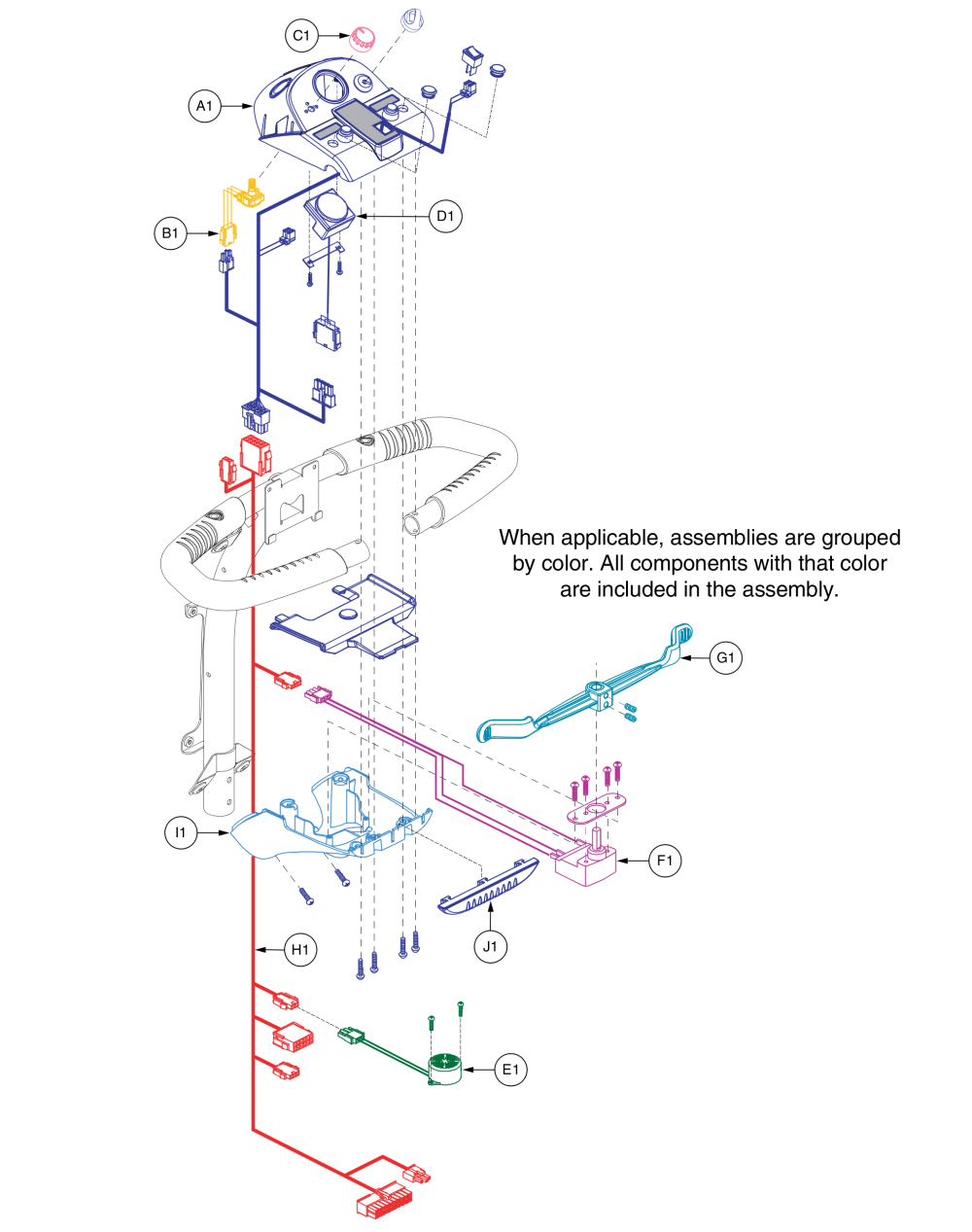 Console, 3 Wire Curtis Throttle, Victory 9-10 Series parts diagram