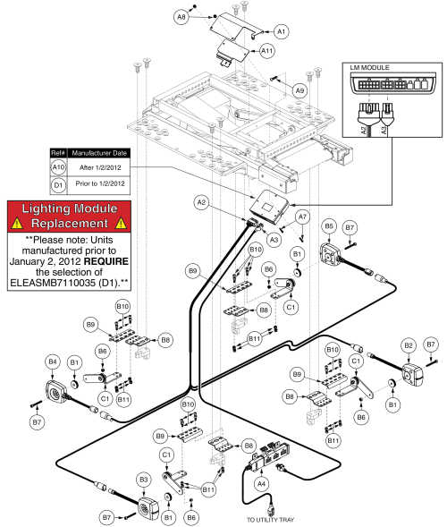 Q-logic, Led Lights, Tb2 Tilt Or Tilt And Recline parts diagram