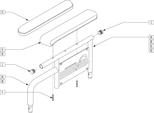 Dual Post Fixed Height Armrest parts diagram