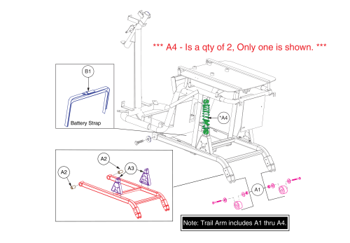 Trailarm Assy, Raptor parts diagram