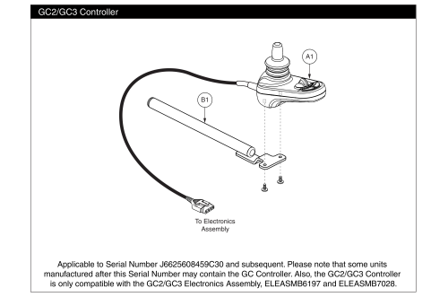 Gc2 / Gc3 Joystick W/ Mounting Bracket.  (s/n J6625608459c30 And Sub.) Go-chair / Z-chair parts diagram