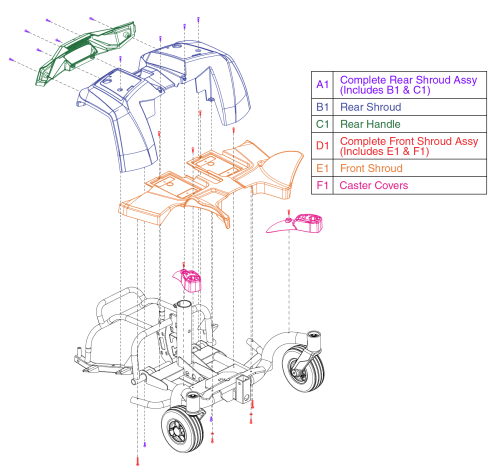 Body Shrouds, Go-chair 2016 parts diagram